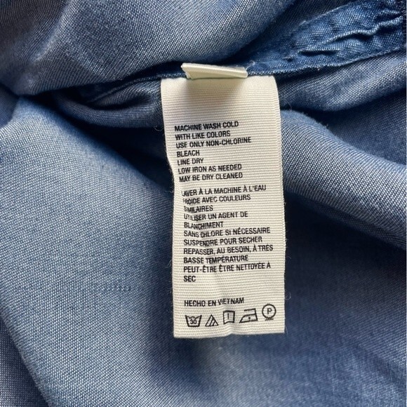 NWT Free People We The Free Summer Love Top Flowy Indigo Blue Tie Sleeve Size XS - Picture 13 of 15